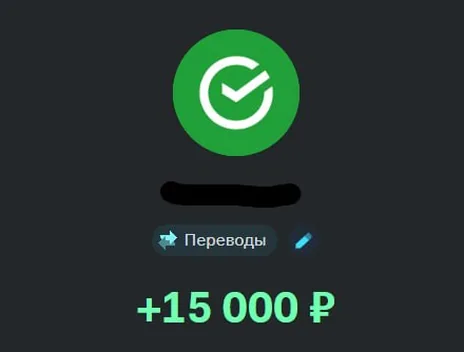 Скрин оплаты: +15 000 ₽